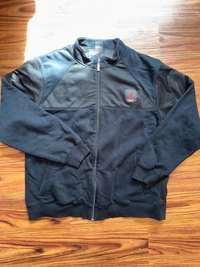 Jordan Black Full-Zip Jacket with Red Jumpman Emblem